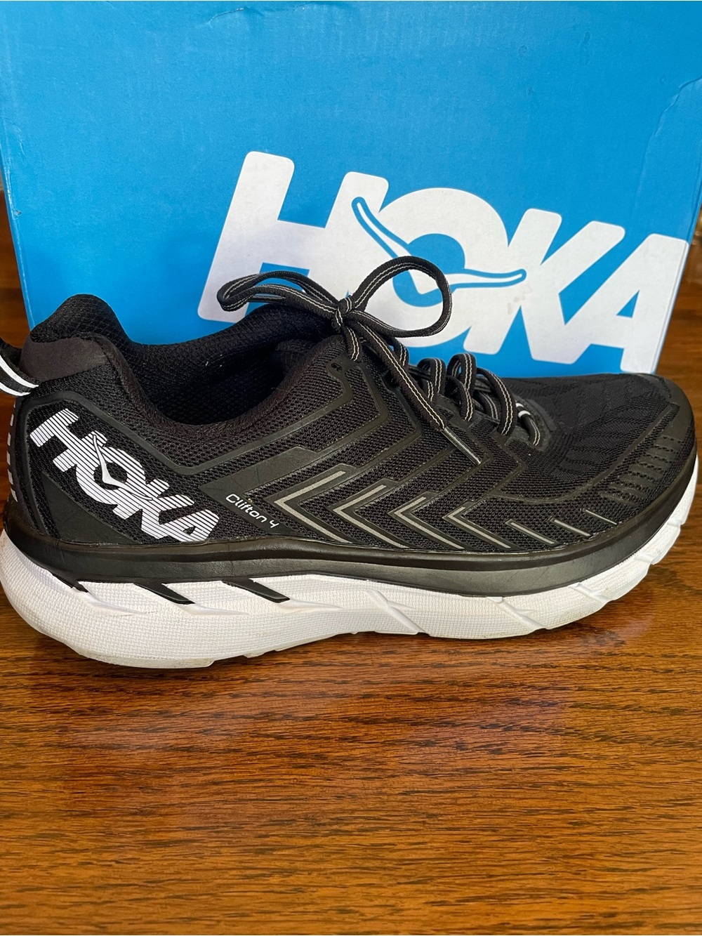 Hoka Black and White Men's Running Shoe